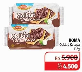 Promo Harga ROMA Malkist Cokelat Kelapa 135 gr - Lotte Grosir