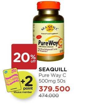 Promo Harga SEA QUILL Pure Way C 500 50 pcs - Watsons