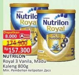 Promo Harga NUTRILON Royal 3 Susu Pertumbuhan Vanila, Madu 800 gr - Alfamart