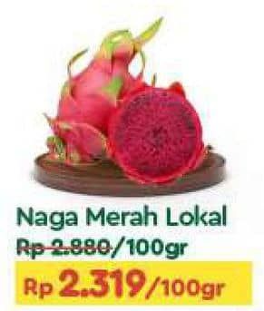 Promo Harga Buah Naga Merah Lokal per 100 gr - TIP TOP