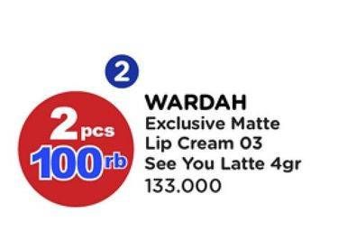 Promo Harga Wardah Exclusive Matte Lip Cream 03 See You Latte 4 gr - Watsons