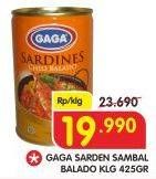 Promo Harga GAGA Sardines Sambal Balado 425 gr - Superindo
