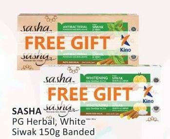 Promo Harga Sasha Toothpaste Whitening Siwak, Herbal Siwak Sirih 150 gr - Alfamart