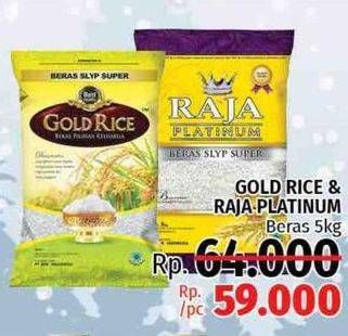 Promo Harga Gold Rice & Raja Platinum Beras 5kg  - LotteMart
