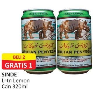 Promo Harga SINDE Minuman Penyegar Lemon 320 ml - Alfamart