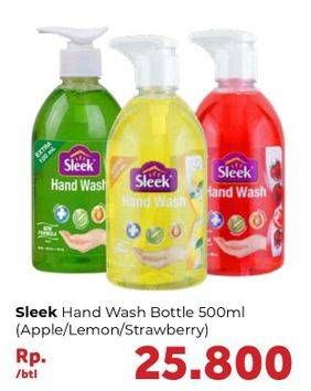 Promo Harga SLEEK Hand Wash Antibacterial Apple, Lemon, Strawberry 500 ml - Carrefour