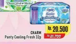 Promo Harga Charm Pantyliner Cooling Fresh Slim, Long Wide 32 pcs - Alfamart
