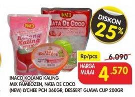 Promo Harga INACO Kolang Kaling Mix Frambozen, Nata De Coco Lychee 360 g, Dessert Guava 200 g  - Superindo