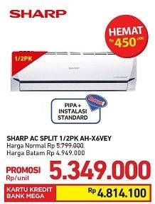 Promo Harga SHARP AH-X6VEY - AC 1/2PK  - Carrefour