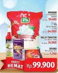 Promo Harga Paket Hemat (Marjan + FS Beras Melati+ Twister + Sosro Teh Celup)  - Lotte Grosir