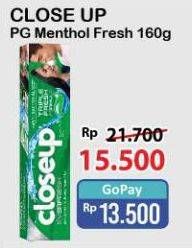 Promo Harga Close Up Pasta Gigi Deep Action Menthol Fresh 160 gr - Alfamart