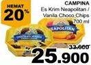 Promo Harga CAMPINA Ice Cream Neapolitan, Chocolate Chunks 700 ml - Giant