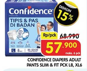 Promo Harga Confidence Adult Pants Tipis & Pas Di Badan L8, XL6 6 pcs - Superindo