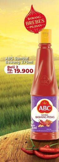 Promo Harga ABC Sambal Bawang Pedas per 2 botol 275 ml - Carrefour