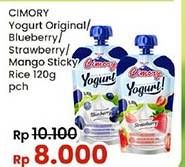 Promo Harga Cimory Squeeze Yogurt Original, Blueberry, Strawberry, Mango Sticky Rice 120 gr - Indomaret