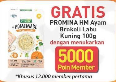 Promo Harga PROMINA Bubur Bayi Homemade Ayam Brokoli Labu, Labu Kuning 100 gr - Alfamart