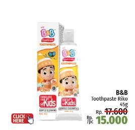 Promo Harga B&b Kids Tooth Paste Gel 50 gr - LotteMart