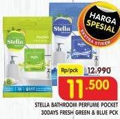 Promo Harga Stella Pengharum Kamar Mandi Green, Blue 70 gr - Superindo