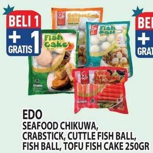 Promo Harga EDO Seafood Chikuwa, Crabstick, Cuttle Fish Ball, Fish Ball, Tofu Fish Cake 250 gr - Hypermart