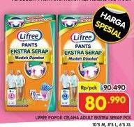 Promo Harga Lifree Popok Celana Ekstra Serap M10, L8, XL6 6 pcs - Superindo