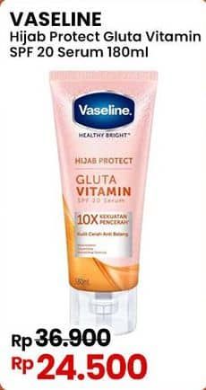 Promo Harga Vaseline Hijab Bright Body Serum Gluta Vitamin SPF 20 180 ml - Indomaret