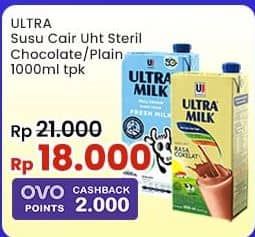 Promo Harga Ultra Milk Susu UHT Full Cream, Coklat 1000 ml - Indomaret