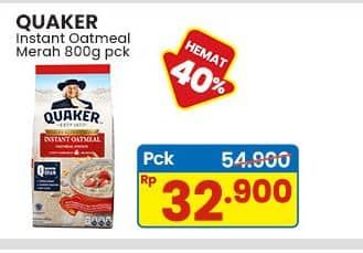 Promo Harga Quaker Oatmeal Instant 800 gr - Indomaret