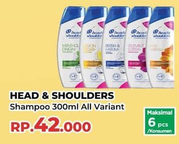 Promo Harga Head & Shoulders Shampoo All Variants 300 ml - Yogya