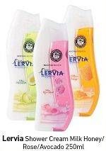 Promo Harga LERVIA Shower Cream Milk Honey, Rose, Milk Avocado 250 ml - Carrefour