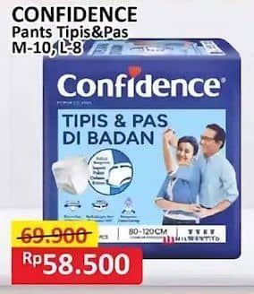 Promo Harga Confidence Adult Pants Tipis & Pas Di Badan M10, L8 8 pcs - Alfamart