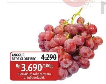 Promo Harga Anggur Red Globe RRC per 100 gr - Alfamidi