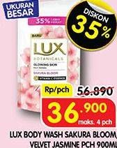 Promo Harga LUX Botanicals Body Wash Velvet Jasmine, Sakura Bloom 900 ml - Superindo
