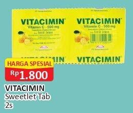 Promo Harga VITACIMIN Vitamin C - 500mg Sweetlets (Tablet Hisap) 2 pcs - Alfamart