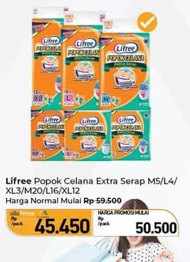 Promo Harga Lifree Popok Celana Ekstra Serap L4, M5, XL3 3 pcs - Carrefour