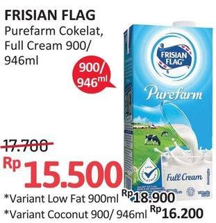 Promo Harga FRISIAN FLAG Susu UHT Purefarm Full Cream, Swiss Chocolate 900 ml - Alfamidi