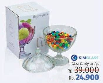 Promo Harga KIM GLASS Candy Glass with LID  - LotteMart