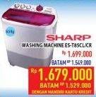 Promo Harga SHARP Washing Machine Twin Tub ES T85CL  - Hypermart