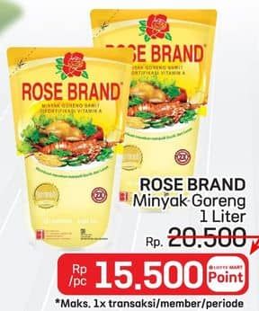 Promo Harga Rose Brand Minyak Goreng 1000 ml - LotteMart