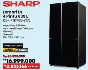 Promo Harga Sharp SJ-IF91PG | Kulkas Side By Side 695 L  - COURTS
