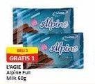 Promo Harga Lagie Chocolate Alpine Full Milk 60 gr - Alfamart