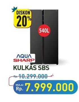 Promo Harga AQUA/SHARP Kulkas SBS  - Hypermart