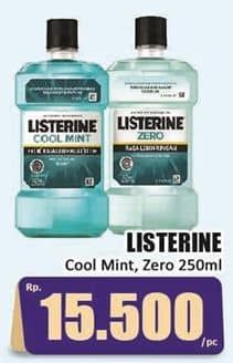 Promo Harga Listerine Mouthwash Antiseptic Cool Mint, Zero 250 ml - Hari Hari