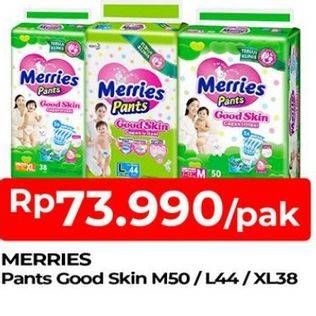 Promo Harga Merries Pants Good Skin L44, XL38, M50 38 pcs - TIP TOP