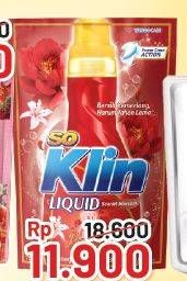 Promo Harga SO KLIN Liquid Detergent + Anti Bacterial Red Perfume Collection, + Anti Bacterial Violet Blossom, + Anti Bacterial Biru, + Softergent Pink 750 ml - Alfamart