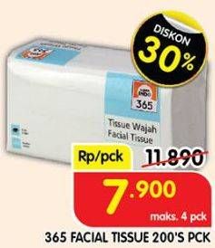 Promo Harga 365 Facial Tissue 200 sheet - Superindo