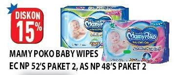 Promo Harga MAMY POKO Baby Wipes Reguler - Non Fragrance, Antiseptik - Non Fragrance  - Hypermart