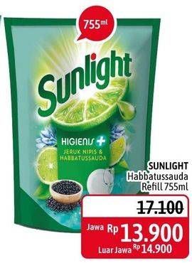 Promo Harga SUNLIGHT Pencuci Piring Higienis Plus With Habbatussauda 755 ml - Alfamidi