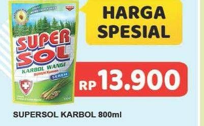 Promo Harga SUPERSOL Karbol Wangi 800 ml - Alfamart