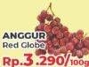 Promo Harga Anggur Red Globe per 100 gr - Yogya