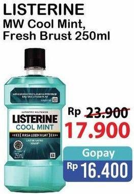 Promo Harga LISTERINE Mouthwash Antiseptic Cool Mint, Fresh Burst 250 ml - Alfamart